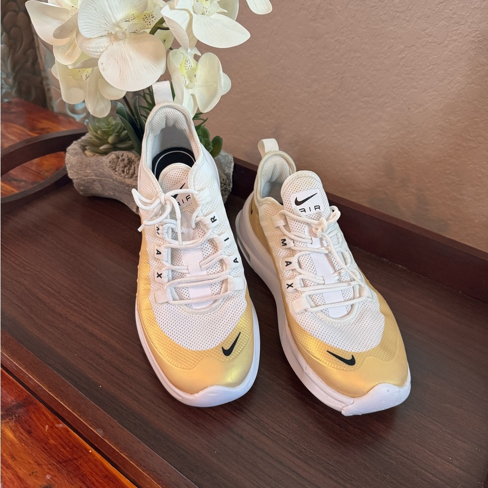Nike Air Max Axis White and Gold Sneakers